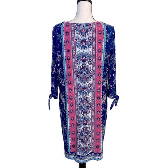 Chico’s Designed Shift Dress With Tie Sleeves Size 12P - Picture 2 of 9